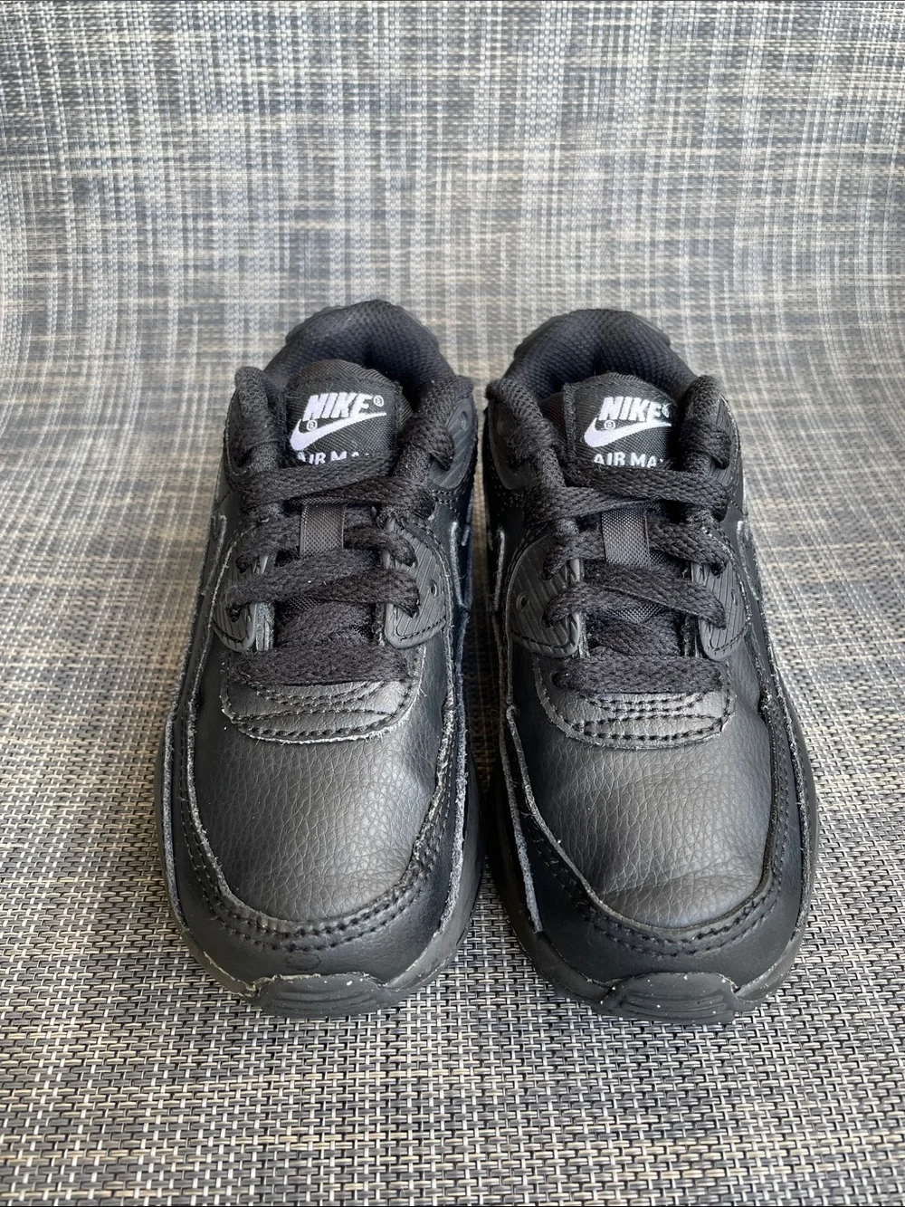Nike Air Max 90 LTR Toddler Sneakers all-black leather Shoes size 10.5